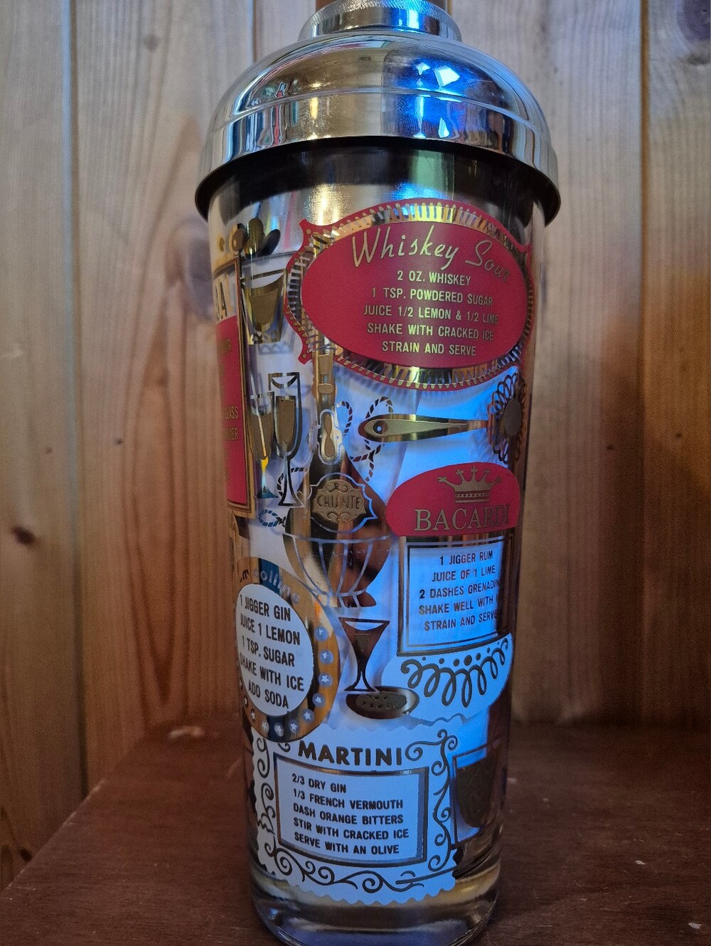 MCM Gem! Cocktail Shaker Set Recipe Glass